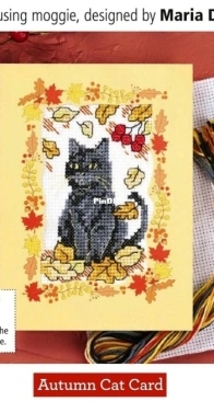 Autumn Cat Card by Maria Diaz from The World of Cross Stitching 363 PCS + XSD