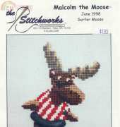 The Stitchworks Malcolm the Moose - Surfer Moose 1998