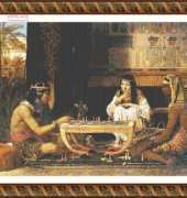 Classic Cross Stitch Egyptian Chess Players WO 369