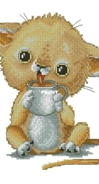 Fun Sheep 22-061 Coffee lovers. Lion cub by Anastasia Kravtsova XSD