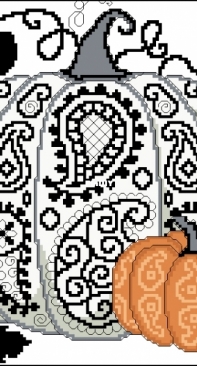Paisley Pumpkins by Laurel Blake from Cross Stitch and Needlework Keepsake Calendar 2017 XSD + PCS