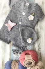 Newborn set - overall + bonnet