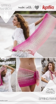 Katia - Spring Rainbow Shawl - Spring Rainbow Chal Pareo -  Spanish - Free