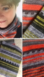 Line and Crenellation Cowl by Peri Wilson