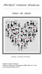 MarilynS Creations Broderies - Coeur de Chats