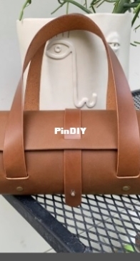 OnTimeCraft - Round Leather bag pattern Tube bag handbag  Pattern Template -