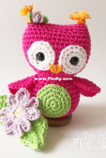 Atelie MariaRe - Regina Stein  - Little Owl and Flower Ornaments - Portuguese