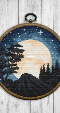 2x2 Stitch Art - Landscape #19 - Starry Moon XSD