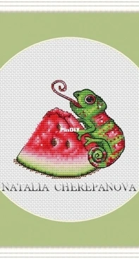 Watermelon Chameleon by Natalia Cherepanova