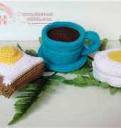 Sky Magenta - Coffee, Egg and Bread Food Purses