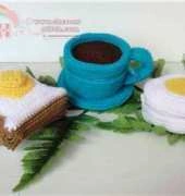 Sky Magenta - Coffee, Egg and Bread Food Purses