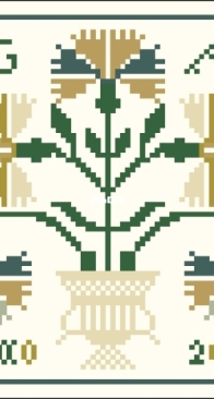 Modern Folk Embroidery - Carnation Vase Pincushion  XSD+PCS