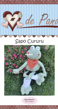 Atelier Coração de Pano - Dayanna Carlson - Cururu Frog - Sapo Cururu - Portuguese