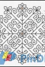 Elizabeth Almond FR0006 Persian Flower - Blackwork Pattern - Free