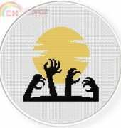 Daily Cross Stitch Spooky Hand