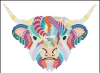 Colourful Cow by Megan Caines from The World of Cross Stitching TWOCS 342 XSD