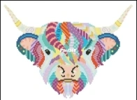 Colourful Cow by Megan Caines from The World of Cross Stitching TWOCS 342 XSD