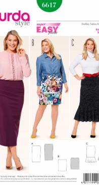 Burda Style - 6617 - Skirt - Size 46-60