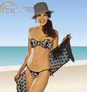 Coats and Clark - Melaine Muttão - BR 589/10 - Black and White Strapless Bikini -  Biquini tomara que caia preto e branco - Portuguese - Free