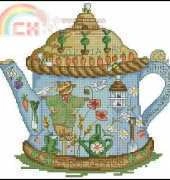 Garden Teapot by Lesley Teare from Cross Stitch Gold 46