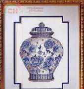 Blue and White Ginger Jar by  Maria Diaz from Cross Stitch Gold 17
