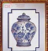 Blue and White Ginger Jar by  Maria Diaz from Cross Stitch Gold 17