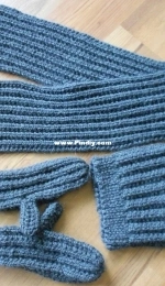 Simple Ribbed Hat, Mitts, Scarf by Susan Springett-Free