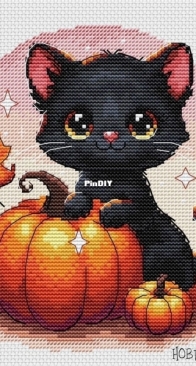 Kitten With A Pumpkin by Ksenia Novikova