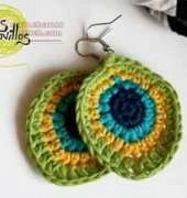 Lanas y ovillos - Peacock earrings - Spanish- Free