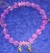 Pink ladybug stretch bracelet