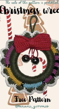 Hanami gurumis - Christmas Wreath - Free