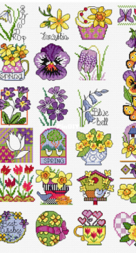 Spring Flower Motifs by Lesley Teare