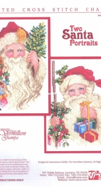 The Vermillion Stitchery 267 Two Santa Portraits by Donna Vermillion Giampa XSD
