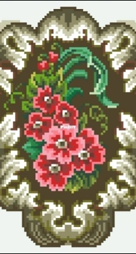 Berlin Woolwork - Stool of Primroses  XSD+PCS