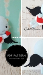 Cutest Voodoo. Felt Valentine Voodoo Angel Doll