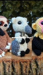 Crafty Intentions - Megan Lapp - 5 Cute Critters Set 5 - Anteater Axolotl Capuchin Monkey Sloth And Toucan