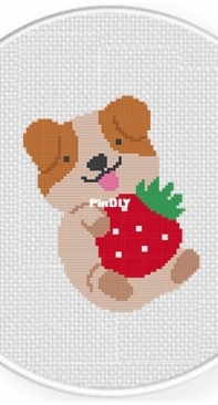 Daily Cross Stitch - Puppy Strawberry
