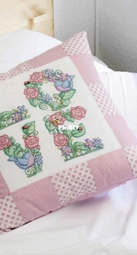 Love Me, Love my Garden - Floral Love Cushion by Durene Jones from Cross Stitch Gold 108 XSD