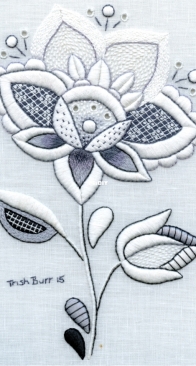Shades of Whitework Embroidery - Miss Dior - Trish Burr - FREE