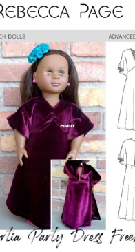 Rebecca Page - Portia Party Dress - 18" Doll - Free