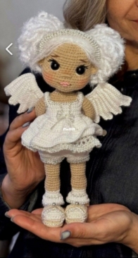World of knitted friends - Мир вязаных друзей - Zhanna Basalai - Жанна Басалай - Gold and Silver Angel - Золотой и Серебряный ангел - Russian
