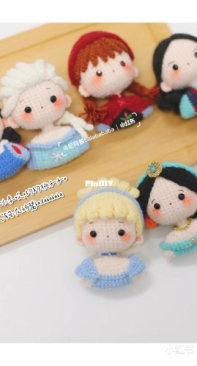 Li Ai Yo de Tao Zizi - Princess Brooch Series ( Snow White, Mulan, Cinderella, Jasmine, Elsa, Anna) Tanslated