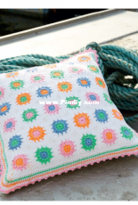 Schachenmayr Designs S9027B - White Granny Square Pillow - Dutch - Free
