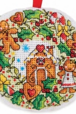 Gingerbread Wreath by Durene Jones from Just Cross Stitch December 2018