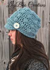Lily Boo Creations- Lily Yevsin - Crochet Newsboy Bobble Hat