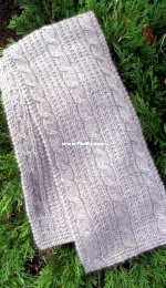 Three Cable Scarf by Ellen Jamie_Free
