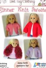 Doll Tag Clothing-Beginner Knit Sweater for 18"inch Dolls-Free