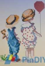DMC-All Our Yesterdays - Two Children with Balloons PCS