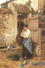 Artecy Cross Stitch - Girl and Doves by Henry Mosler