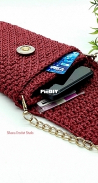 Silvana Crochet Studio - Silvana Hagiu - Cell phone Bag with 3 Compartments